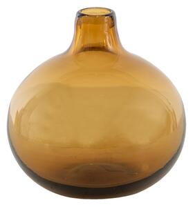 Hnedá sklenená váza s úzkym hrdlom - Ø 11*11 cm