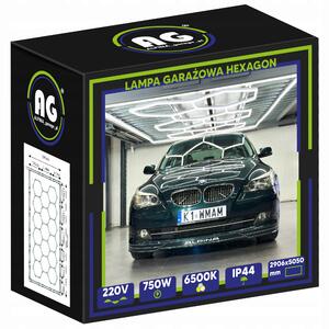 BERGE LED stropné svietidlo Hexagon IP44 - 750W - 110 lm/W - 290 x 505cm - studená biela