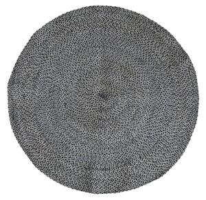 Prírodne - čierny okrúhly jutový koberec Bruno - Ø 120 cm - Chic Antique