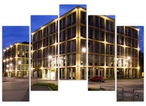 Osvetlené budovy - obraz (Obraz 125x90cm)