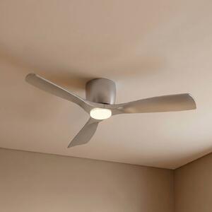 Lucande Smart LED stropný ventilátor Moneno, strieborný, DC, Tuya, Chrómová / strieborná, Obývacia izba / jedáleň, kov, Moderný