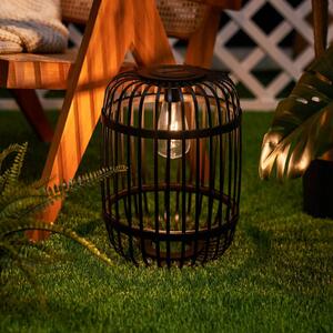 Pauleen LED solárna stolová lampa SUNSHINE RAY čierna 25 cm IP44, Čierna, Bambus, Štýl mladých, Lampáš
