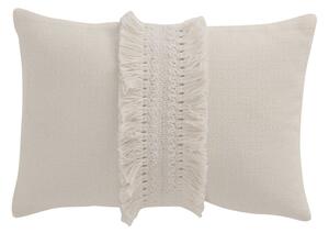 Krémový bavlnený vankúš so strapcami Fransen white off - 42*5*31cm - J-Line by Jolipa