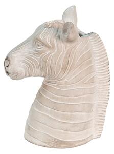 Šedý cementový kvetináč v dizajne hlavy zebry - 21*13*26 cm - Clayre & Eef