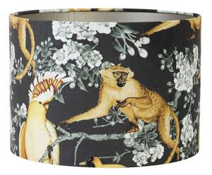 Čierne zamatové tienidlo na lampu Jungle - Ø 40* 30cm/ E27 - Light & Living