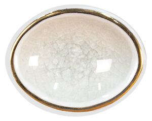 Biela antik oválna úchytka s popraskaním - 4*4*7 cm - Clayre & Eef
