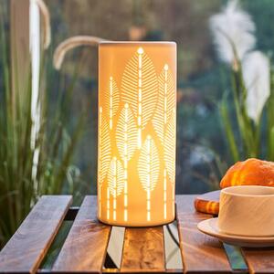 Stolová lampa Pauleen WARM SUNKISS, biela, výška 27 cm, porcelán, Biela / opálová, Obývacia izba / jedáleň, Keramický, Štýl mladých, Stojacie svietidlo
