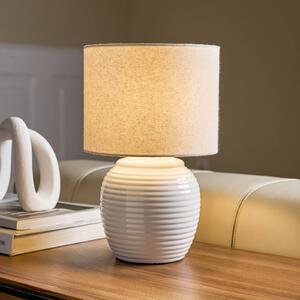 Stolová lampa Pauleen LOVELY CHARM, béžová, výška 33 cm, textil, Krémová / jantárovo žltá, Obývacia izba / jedáleň, Textil / látka / hodváb, Štýl mladých, Stojacie svietidlo