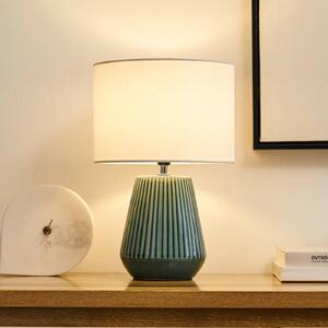 Stolová lampa Pauleen LOVE IT CLASSY, biela/zelená, výška 36 cm, Biela / opálová, Obývacia izba / jedáleň, Textil / látka / hodváb, Štýl mladých, Stojacie svietidlo