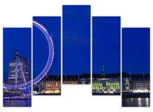 Nočné Londýnske oko - obrazy (Obraz 125x90cm)