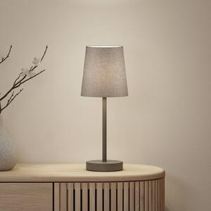 Stolová lampa Paulmann Stellan II, sivá, výška 40 cm, textil, Hliník / sivá / zinok, Obývacia izba / jedáleň, Textil / látka / hodváb, Stojacie svietidlo