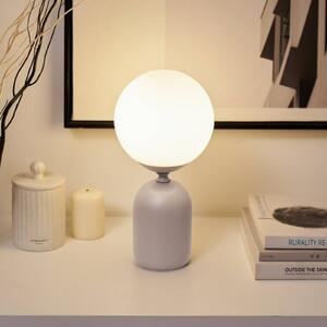 Stolová lampa Pauleen GLOWING CHARM, sivá, 30 cm, keramika/sklo, Hliník / sivá / zinok, Obývacia izba / jedáleň, Sklo, Štýl mladých, Stojacie svietidlo