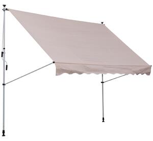 OUTSUNNY Výškovo nastaviteľná prenosná markíza vhodná na balkón 200 x 150 cm krémová
