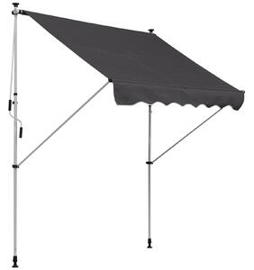 OUTSUNNY Výškovo nastaviteľná prenosná markíza vhodná na balkón 200 x 150 cm sivá