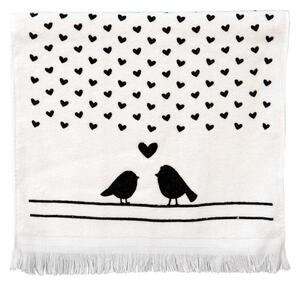 Kuchynský froté uterák s vtáčikmi Love Birds - 40*66 cm - Clayre & Eef
