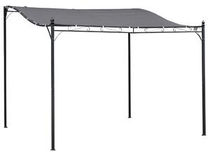 OUTSUNNY Samostatne stojaca kovová pergola s plátennou strechou 297 x 297 cm sivá