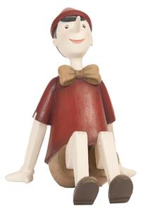 Dekoratívne soška sediaceho Pinocchio - 15 * 11 * 14 cm - Clayre & Eef