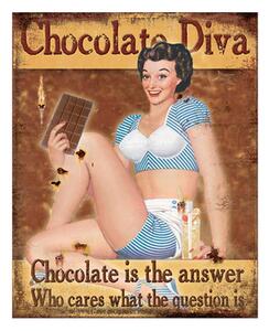 Hnedá nástenná ceduľa Chocolate Diva - 20*1*25 cm - Clayre & Eef