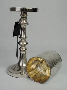 Kovový strieborný svietnik Candle - Ø 13 * 40cm