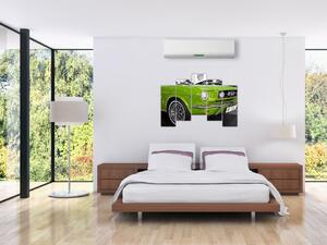 Zelené auto - obraz (Obraz 125x90cm)