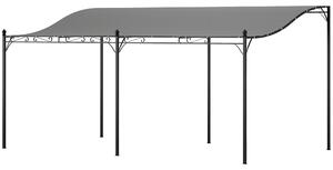 OUTSUNNY Kovová voľne stojaca pergola s plátennou strechou 491 x 298 cm sivá