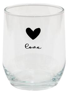 Pohárik so srdiečkom Love Birds - Ø 8*9 cm / 300 ml - Clayre & Eef