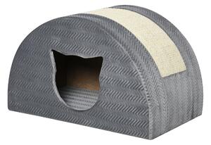 PAWHUT Pelech pre mačky so škrabadlom BOW 49 x 30 x 30 cm sivá