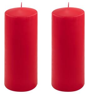 Sada stĺpových sviečok, 25 cm, Ø10 cm, červená, 2 ks