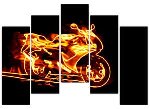 Horiace motorka - obraz (Obraz 125x90cm)