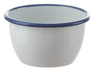 Biela smaltovaná šalátová miska s modrou linkou White blue - Ø 13,5*7,5cm - Münder Email