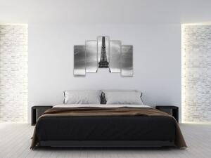 Trabant u Eiffelovej veže - obraz na stenu (Obraz 125x90cm)