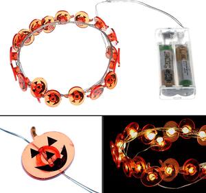Svetelná LED reťaz Halloween, 2 m, teplá biela, na batérie