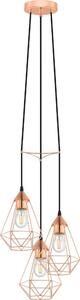Eglo 78276 - Závesný luster BYRON na lanku 3xE27/60W/230V medený