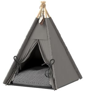 PAWHUT Pelech pre mačky TEEPEE 60 x 60 x 76 cm sivý