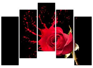 Abstraktný obraz ruža - obraz (Obraz 125x90cm)