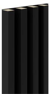 Dekoračné panely MAXI, čierny mat 3D lamely na filcovom podklade, rozmer 270 x 17,7 cm, IMPOL TRADE