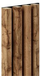 Dekoračné panely MAXI, dub wotan 3D lamely na filcovom podklade, rozmer 270 x 17,7 cm, IMPOL TRADE
