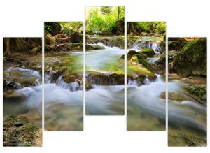 Rieka v lese - obraz (Obraz 125x90cm)