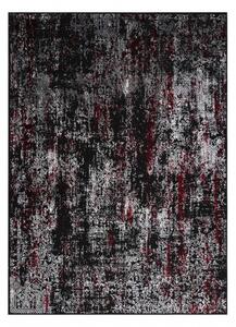 Moderný koberec VINCI 1524 Ornament vintage - Štrukturálny Anthrazit / Červený
