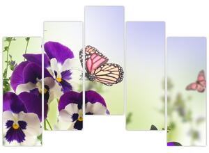 Abstraktný obraz motýľov (Obraz 125x90cm)