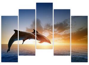 Delfíny - obraz (Obraz 125x90cm)