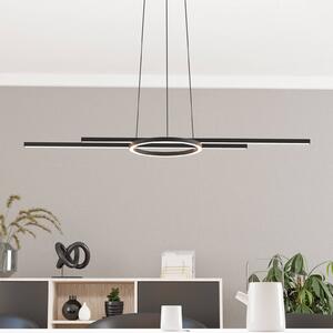 LED závesné svetlo Zillerio-Z čierne ZigBee dim, Čierna, Obývacia izba / jedáleň, Hliník, Moderný, Závesné svietidlo