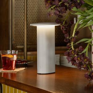 Fritz Hansen stolová LED lampa Solae, sivá, hliník, IP44, Hliník / sivá / zinok, Obývacia izba / jedáleň, Hliník, Moderný, Stojacie svietidlo