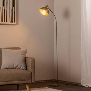Stojacia lampa Varzan, zlatá, kov, výška 162 cm, E27, Mosadz / zlato, Obývacia izba / jedáleň, kov, Stojaca lampa