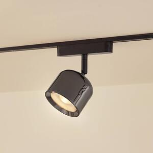 Lindby LED reflektor 48 V Lumaro, sivý, Ø 8,2 cm, hliník, stmievateľný, Hliník / sivá / zinok, Obývacia izba / jedáleň, Hliník, Moderný, Koľajnicový systém