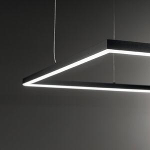 Ideal Lux LED závesné svietidlo Oracle Slim 50 x cm čierne 3 000 K, Čierna, Obývacia izba / jedáleň, Hliník, Moderný, Závesné svietidlo