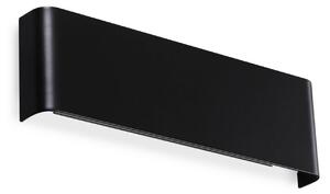 Nástenné svetlo IDEAL LUX Delta, čierna, šírka 30 cm, 3 000 K, Čierna, Obývacia izba / jedáleň, Hliník, Moderný, Nástenné svietidlo