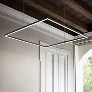 Ideal Lux LED závesné svietidlo Oracle Slim 90 x cm čierne 3 000 K, Čierna, Obývacia izba / jedáleň, Hliník, Moderný, Závesné svietidlo