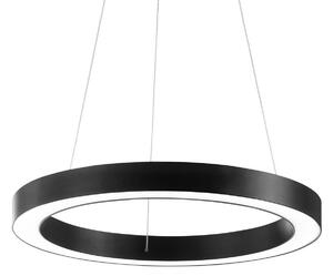 Ideal Lux LED závesné svietidlo Oracle, Ø 60 cm, čierne, 3 000 K, Čierna, Obývacia izba / jedáleň, Hliník, Moderný, Závesné svietidlo