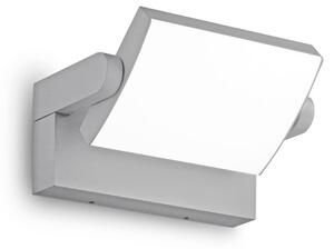 Ideal Lux LED vonkajšie nástenné svietidlo Swipe, sivá, IP54, 3 000 K, Hliník / sivá / zinok, kov, Moderný, Nástenné svietidlo